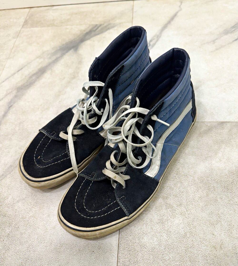 VANS Black/Blue High Top Lace Up Colorblock Men's Skateboarding Sneakers